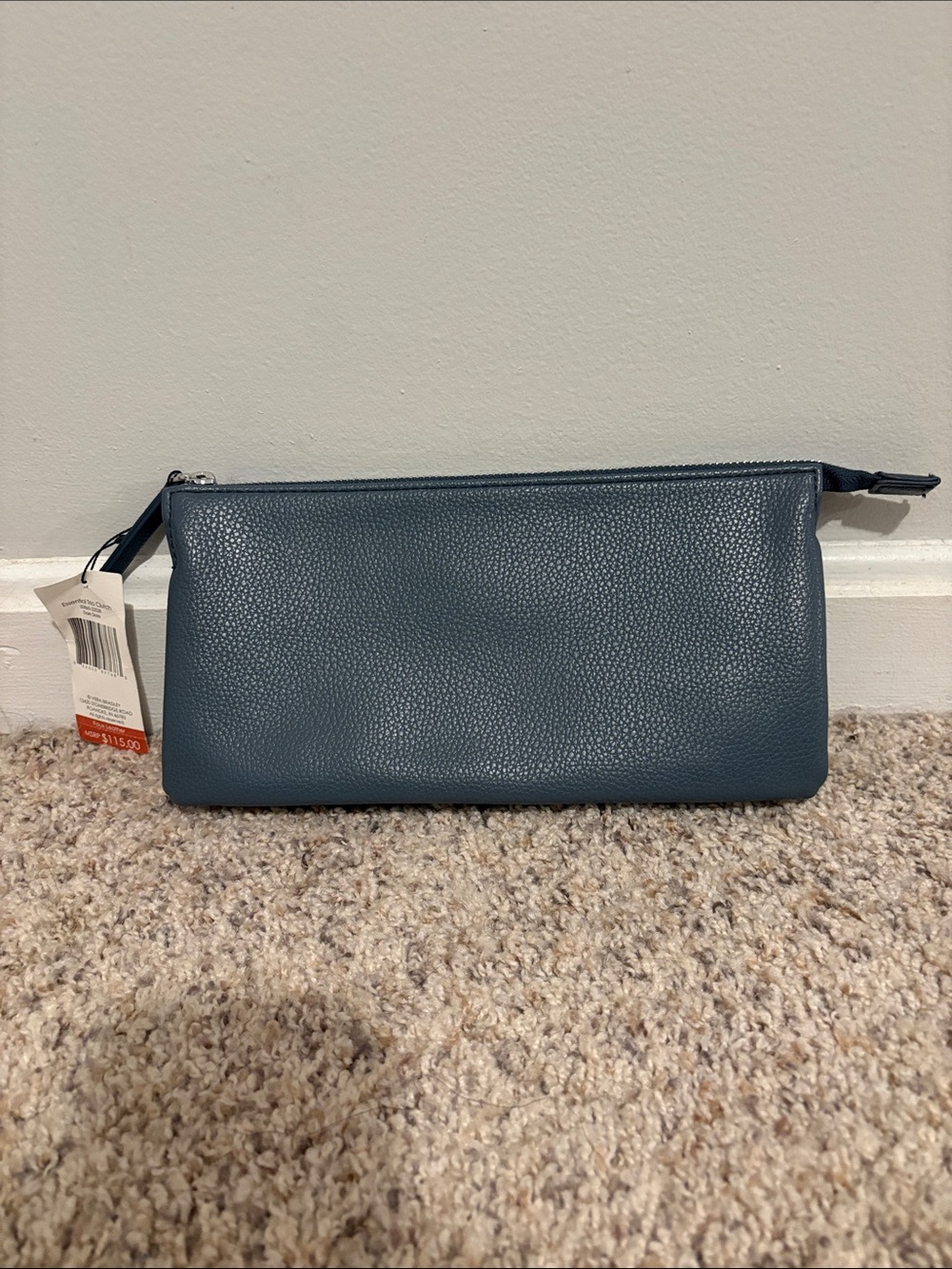 Vera Bradley Slate Blue Pebbled Wristlet
